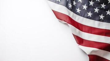 Amerikaans vlag grens geïsoleerd Aan wit achtergrond, genereren ai foto