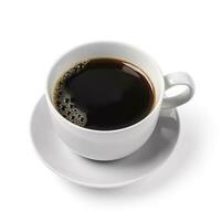 zwart koffie in kop geïsoleerd Aan wit achtergrond, genereren ai foto
