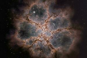 fotograferen de tarantula nevel, een enorm stervorming regio gelegen in de groot magelhaen wolk, een satelliet heelal van de melkachtig manier, genereren ai foto