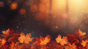 herfst vallend bladeren achtergrond. illustratie ai generatief foto