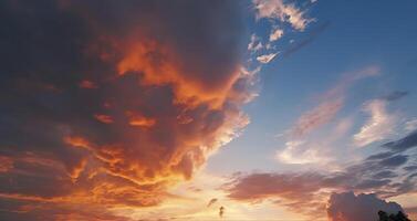 panoramisch avond lucht en wolken in de ochtend- achtergrond generatief ai foto