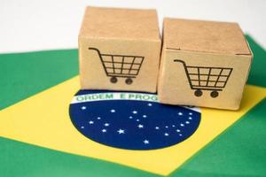 winkelwagentje logo met vlag van Brazilië