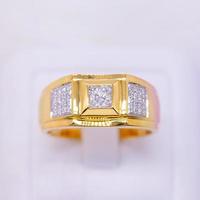 diamanten ring 9k goud foto