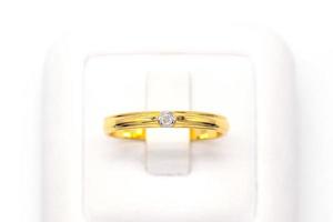 diamanten ring 9k goud foto