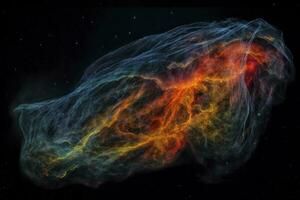 gebruik makend van lang blootstellingen en gespecialiseerd filters naar vastleggen de kleurrijk en gedetailleerd sluier nevel, een supernova overblijfsel in de sterrenbeeld zwaan, genereren ai foto