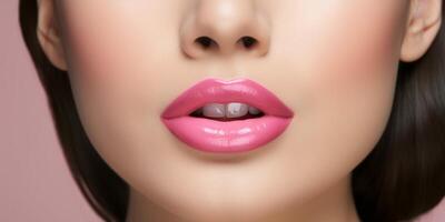 Dames lippen met verschillend kleuren lippenstift ai gegenereerd foto