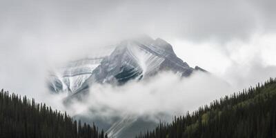 wolk gehuld berg majesteit ai gegenereerd foto