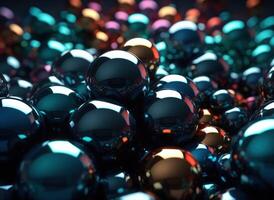 futuristische abstract bollen meetkundig achtergrond gemaakt met generatief ai technologie. foto