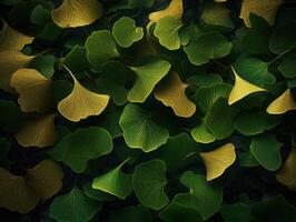 ginkgo biloba bladeren donker achtergrond gemaakt met generatief ai technologie foto