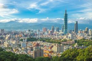 panoramisch uitzicht over de stad taipei in taiwan foto