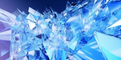 abstract blauw achtergrond van kristal reflectie ai gegenereerd foto