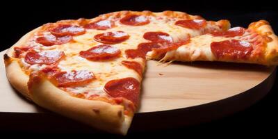 een pizza met tomaten en olijven ai gegenereerd foto