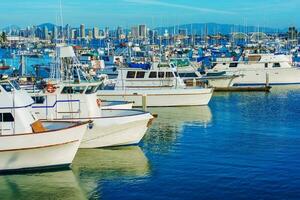 san Diego jachthaven en horizon foto