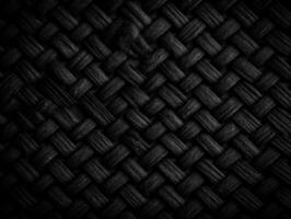 donker zwart abstract geweven mat textuur. vlechtwerk achtergrond gemaakt met generatief ai technologie foto