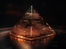 futuristische abstract piramide meetkundig achtergrond gemaakt met generatief ai technologie foto