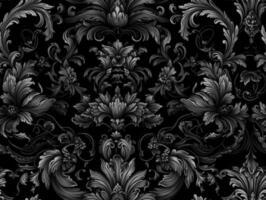 naadloos patroon Koninklijk wijnoogst Victoriaans gotisch achtergrond rococo venzel en krans gemaakt met generatief ai technologie. foto