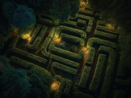doolhof labyrint gemaakt met generatief ai technologie foto