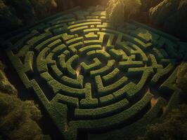 doolhof labyrint gemaakt met generatief ai technologie foto