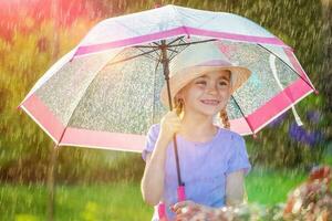 regenachtig weer buitenshuis pret foto