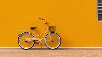 fiets Aan kleurrijk achtergrond. illustratie ai generatief foto