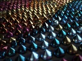 futuristische abstract kleurrijk metalen piramide meetkundig achtergrond gemaakt met generatief ai technologie foto