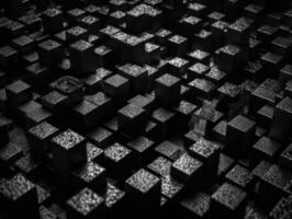 futuristische cement kubussen achtergrond abstract meetkundig mozaïek- rooster plein tegels patroon generatief ai technologie foto