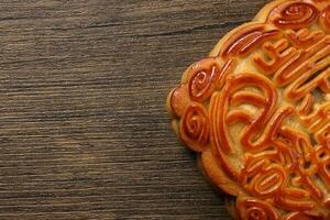 Chinese gebakken versierd mooncake foto