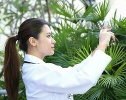 zuiden oosten- Aziatisch jong Maleis Chinese Mens vrouw medisch dokter stethoscoop schort groep staan houding zelfverzekerd foto