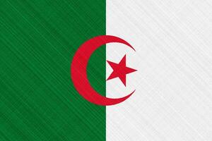 vlag van de Algerijns mensen democratisch republiek Aan een getextureerde achtergrond. concept collage. foto