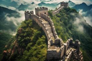 Super goed China muur ai generatief foto