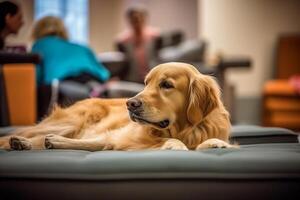 hond in echt leven, gelukkig moment met huisdier ai generatief foto