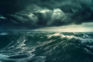 een storm over- de oceaan ai generatief foto