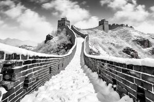 de Super goed muur van China ai generatief foto