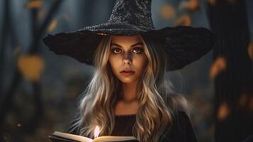 halloween heks. illustratie ai generatief foto