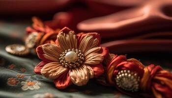 overladen Indisch ketting viert schoonheid in natuur met jasmijn bloesem gegenereerd door ai foto