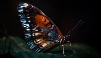 levendig vlinder Vleugels vitrine natuurlijk schoonheid buitenshuis generatief ai foto