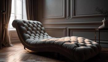 luxe modern leven kamer met comfortabel zitplaatsen gegenereerd door ai foto