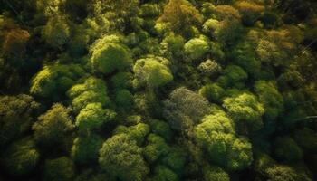 groen Woud weide, groei en versheid in overvloed gegenereerd door ai foto