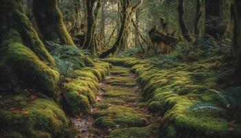 rustig varens toenemen Aan oud pijnboom boom gegenereerd door ai foto