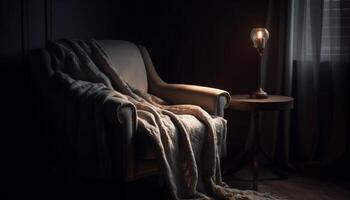 luxe modern slaapkamer met elegant verlichting uitrusting gegenereerd door ai foto