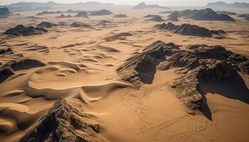 majestueus zand duinen rimpeling in dor Afrika gegenereerd door ai foto