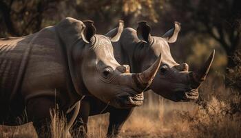 groot herbivoor zoogdieren grazen in Afrikaanse wildernis gegenereerd door ai foto