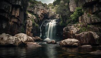 majestueus rots klif weerspiegelt schoonheid in natuur gegenereerd door ai foto