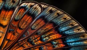 levendig vlinder vleugel wordt weergegeven abstract multi gekleurde patroon gegenereerd door ai foto