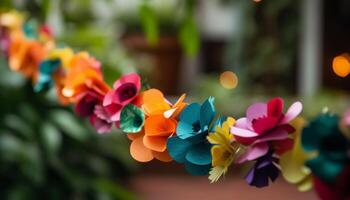 levendig kleuren van natuur in een boeket gegenereerd door ai foto