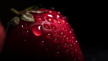 sappig aardbei plak spatten in schoon water, levendig en vers gegenereerd door ai foto