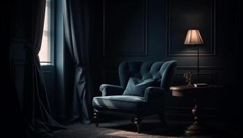 donker elegantie in een oud fashioned luxe hotel kamer met antiek decor gegenereerd door ai foto