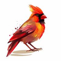kleurrijk rood vogel verzameling voor kind. mooi rood vogel illustratie Aan een wit achtergrond. kleurrijk vogel met een kleur plons. rode vogel illustratie voor kleur boeken of andere kunstwerken. ai-gegenereerd. foto