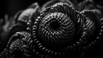 abstract onderwater- fractal van single bloem in zwart achtergrond elegantie gegenereerd door ai foto