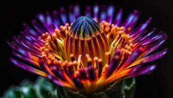 levendig kleuren van tropisch bloemen in scherp dichtbij omhoog schoonheid gegenereerd door ai foto
